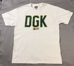 DGK Shirt Mens Large White Green Grass Leaf Print All Day Every Day - Picture 1 of 9