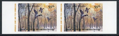 ARKANSAS 1986-87 WATERFOWL HUNTING & CONSERVATION STAMP IMPERF MINT PAIR ! B94 - Image 1 of 2
