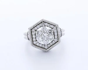 Diamantes naturales G/SI1 de 1,2 quilates corte redondo oro 14K punta compartida cuerda estilo cóctel - Imagen 1 de 4