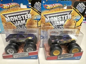 2 New Hot Wheel Monster Jam 2010 1:64 Tattoo Series #9 MANIAC #76 AFTER SHOCK - Picture 1 of 4