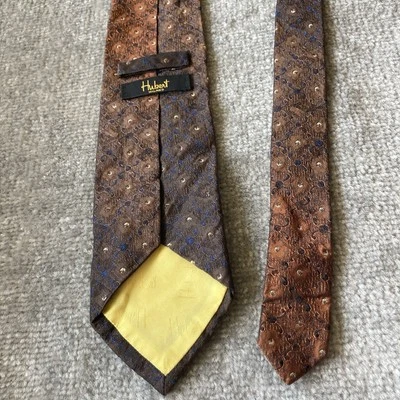 Corbata Hubert Milano 100% Seda Hecha en Italia Elegante Bronce 57" Foto 1 de 4
