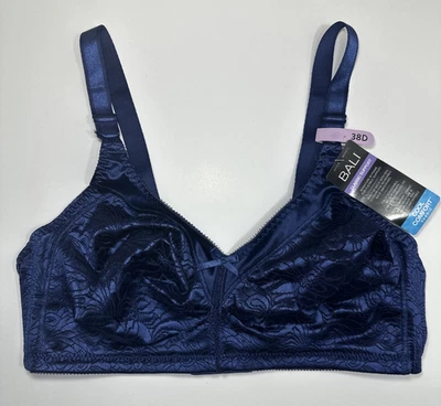 Bali Women's Double Support Spa Closure Wirefree Bra DF3372 In The Navy 38D NEW - Image 1 of 4