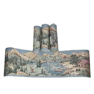 Log Cabin Wallpaper Border (4 LOT) Pre pasted 16 Yards Total - Picture 1 of 5