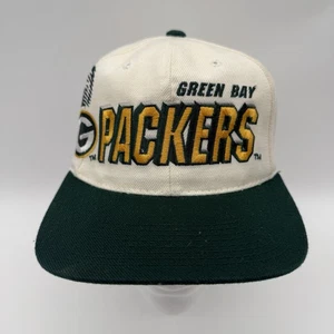 Vintage 90s Sports Specialties Shadow NFL Green Bay Packers Wool Snapback Hat - Picture 1 of 8