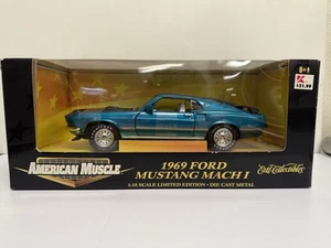 AMERICAN MUSCLE 1969 FORD MUSTANG MACH I NEW IN BOX SCALE 1:18 32266 Teal/Jade - Picture 1 of 11