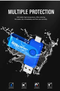 2-in-1 USB-Flash-Laufwerk mit Type-C & USB-Anschluss – 64 GB – Blau - Bild 1 von 8