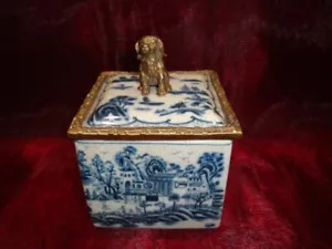 Box Figurine Dog Wildlife Art Deco Style Art Nouveau Style Porcelain Bronze Jewe - Picture 1 of 5