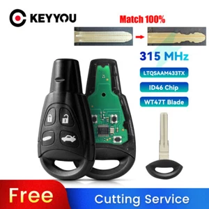 BLADE CUT by PHOTO Remote Car Key For SAAB 9-3 9-5 2003-2009 LTQSAAM433TX 433MHz - Picture 1 of 7