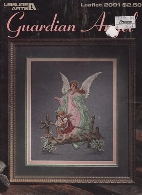 Leisure Arts Guardian Angel Pattern Cross Stitch Leaflet 1991 Needle Craft - Image 1 of 4