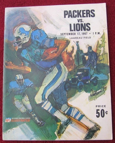September 17 1967 Green Bay Packers vs Lions Program Lambeau Field 17-17 Tie~x Cover