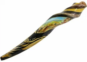 Shofar Kosher Eland Pintado a Mano Jerusalén Vista 45-50 cm Israel Decoración del Hogar - Imagen 1 de 6