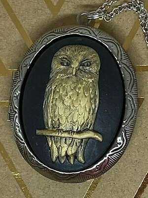 COLLAR MEDALLÓN FOTO ORO PLATA ANTIGUO BÚHO GRANERO REGALO CUMPLEAÑOS MAMÁ ESPOSA Foto 1 de 4
