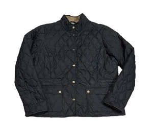 Vintage Eddie Bauer Goose Down Quilted Black Insulated Jacket Women's XL - Picture 1 of 12