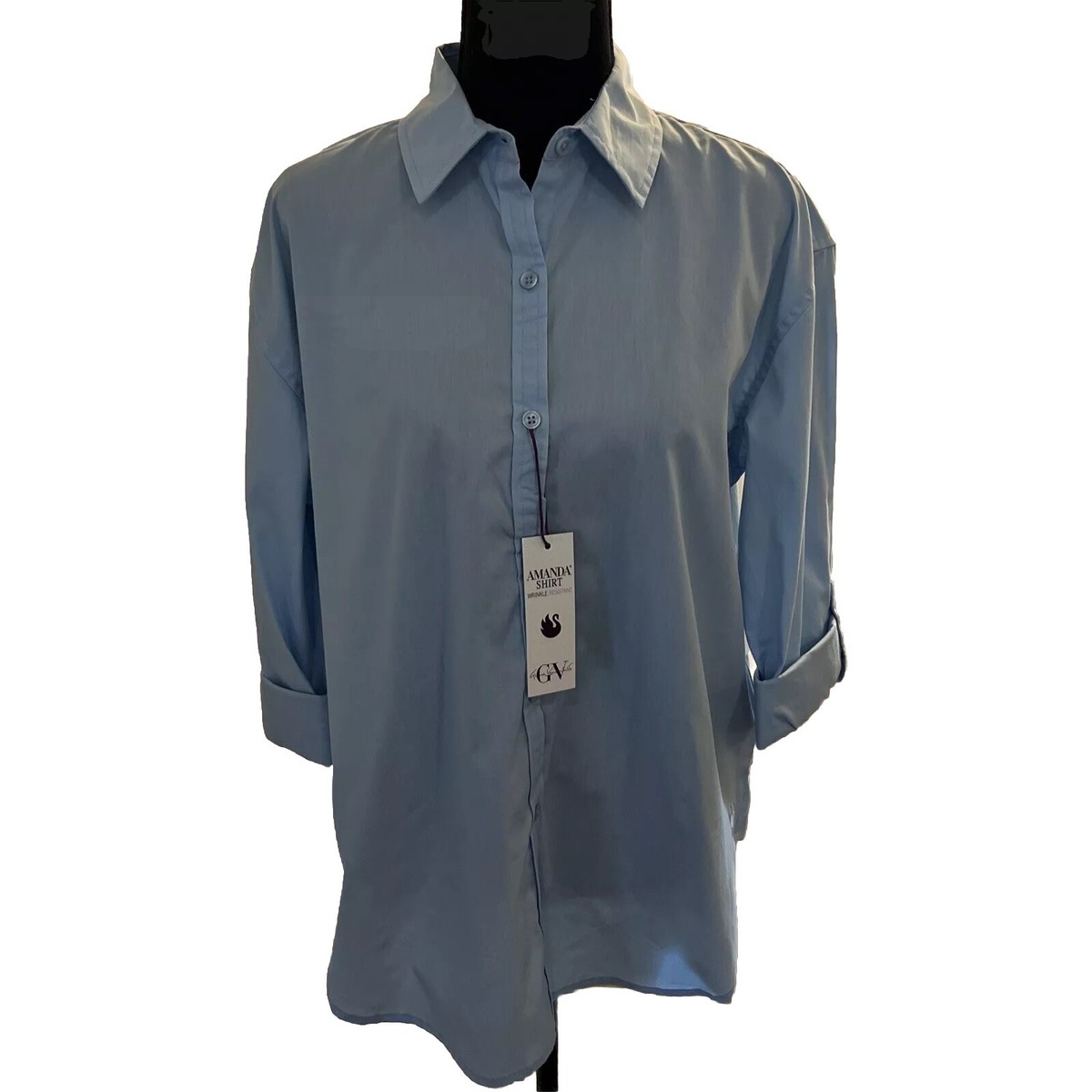 Camisa Elegante Oficina Camisa Gloria Vanderbilt Amanda - Botones, , Corte  Femenino, Talla Pequeña, Versátil Mangas Enrollables, image size:1200x1200