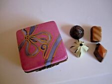 Signed Limoges France Peint Main Chocolates Hinged Trinket Box