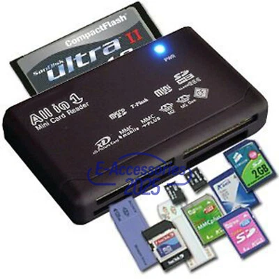 Memory Card Reader All in One 1 USB Adapter SD SDHC Mini Micro M2 MMC XD CF MS - Bild 1 von 4