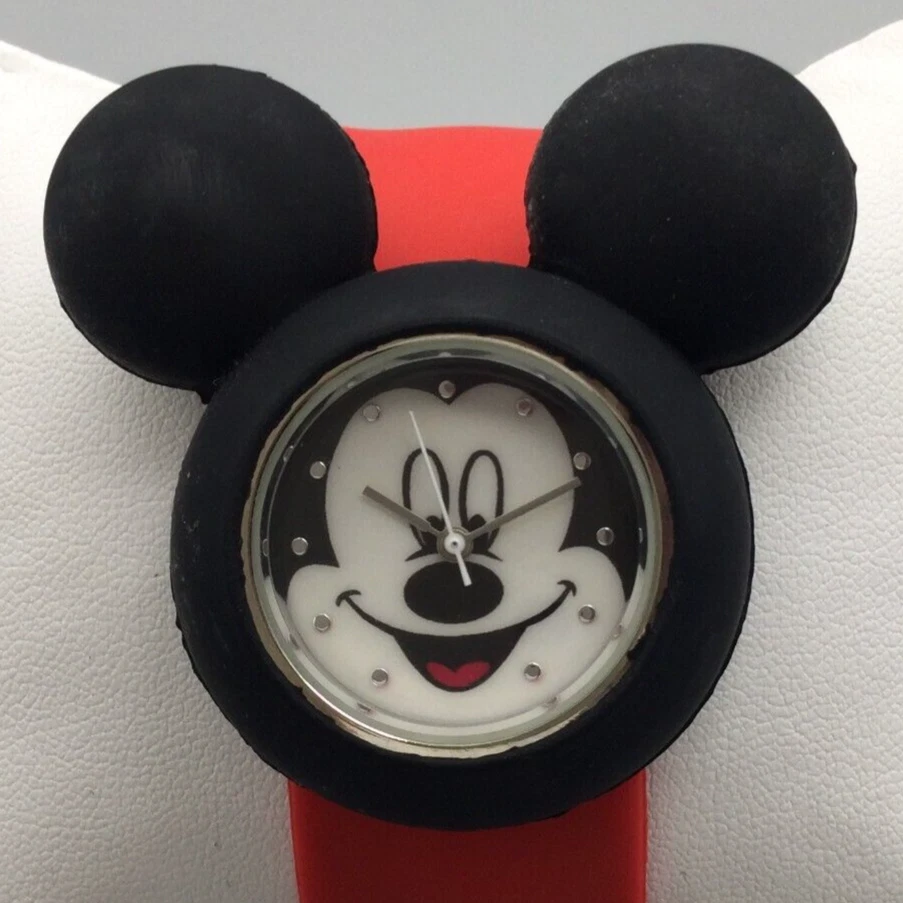 Accutime Disney Watch Women Mickey Mouse 35mm Black Red Mouse Head New Battery - Image 1 of 4