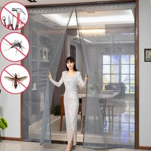 Tool-free Magnetic Mosquito Net Summer Anti Bug Fly Door Curtains Mesh Auto Clos - Picture 1 of 27