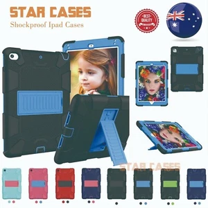iPad5 6 7 8 9 10 10.2 Air 2345 Pro11 Kids Heavy Duty Shockproof Stand Cover Case - Picture 1 of 20