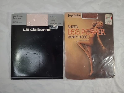 2 Pairs NEW / Sz. 1 Pantyhose / Liz Claiborne + Rinks / Cinnamon + Shell Pink - Image 1 of 4