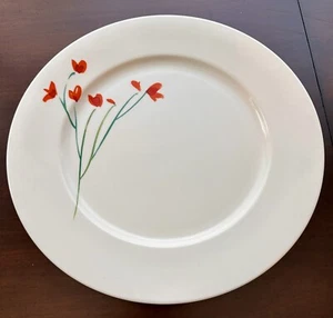 Crate & Barrel ANNA'S ARTISTRY 12" Platter Fine Bone China Red Flower EUC!!! - Picture 1 of 2