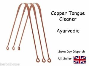 3 x COPPER Ayurvedic Tongue Cleaner / Oral Scraper - NEW OFFER