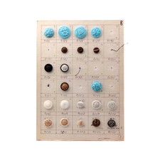 Original sample card 21 vintage Czech hand molded glass buttons