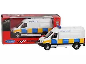 Diecast Police Van Mercedes Benz Sprinter Pull Back & Go UK Replica Model Age 3+ - Picture 1 of 2