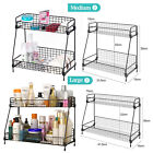 2 Tiers Metal Storage Shelves Desktop Cosmetic Organiser Bath Shelf Spice Rack