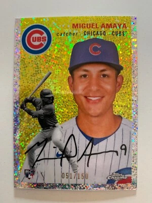 2023 Topps Tier Platinum silver rc MIQUEL AMAYA #ed 51/150! Chicago Cubs - Image 1 of 2