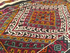 Beautiful Natural Dye Antique Cicim Flat Woven Wool Bohemian Kilim 5x7ft 