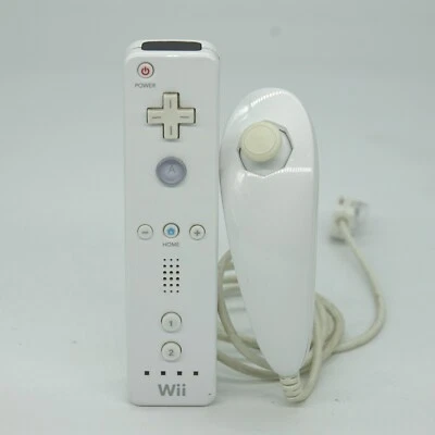 Official OEM Nintendo Wii Remote Controller White RVL-003 & OEM Nunchuck - Image 1 of 4