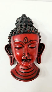 Buddha Mask Wall hanging Art Sculpture Painting & Carving mask Religious 6 x 3.5 - Picture 1 of 4