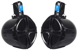 Pair Rockville RWB80B 8" Black 2 Way 600 Watt Marine Wakeboard Tower Speakers - Picture 1 of 8