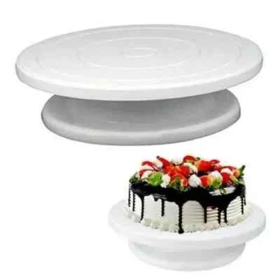 Rotating cake turntable decorating dessert display stand icing smoother kitchen - Image 1 of 4