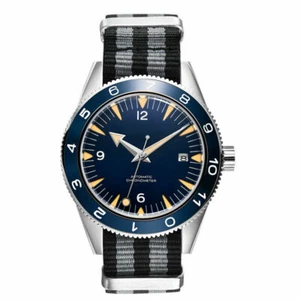 41mm Corgeut 24 Jewels NH35A Automatic Men Watch Blue Nologo Dial Glass Back - Picture 1 of 6