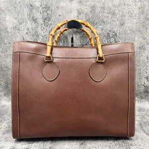Bolso de Mano Gucci Diana de Cuero con Mango de Bambú Marrón Auténtico USADO Japón FS - Imagen 1 de 11