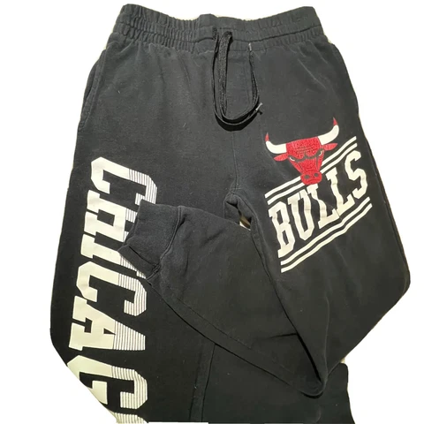 Chicago Bulls Black Sweatpants NBA Tag Size Youth Large Cover