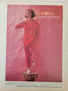 Pigiama donna Formfit Rogers 1964 rosso piedistallo vintage moda colore pubblicità - Foto 1 di 1