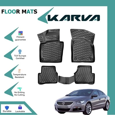 Напольные коврики резиновые 3D литые черные подходят для Volkswagen Passat CC 2008-2011 - Изображение 1 из 4