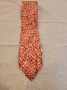 Men's Salvatore Ferragamo Gancini-Print Orange Silk Tie - Picture 1 of 4