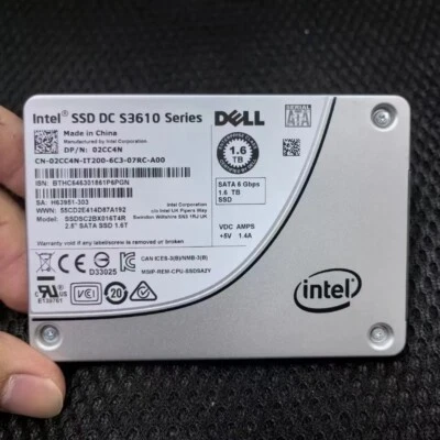 1.6TB SSD Intel 2.5" S3610 Series DC DP/N:02CC4N SSDSC2BX016T4R SATA 1.6T DELL - Image 1 of 2