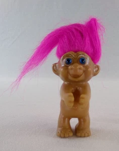 Vintage Troll Doll 3” + Fusion Hair Blue Eyes Made in Korea - EUC - Picture 1 of 10