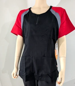 Women's Modern Fit Urbane Scrub Top, Sz. Lg., Color ~ Multi, Color Block!! - Picture 1 of 9