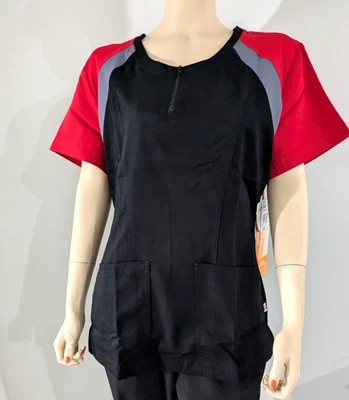 Women's Modern Fit Urbane Scrub Top, Sz. Lg., Color ~ Multi, Color Block!! - Image 1 of 4