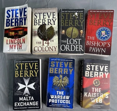Lot of 7 Steve Berry Paperback Books Adventure Thriller Book PB Cotton Malone Foto 1 de 4
