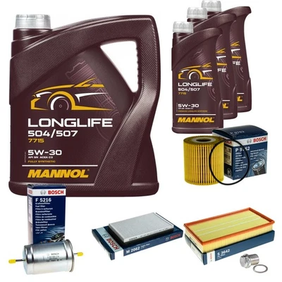 Bosch Inspección Set 8L mannol 5W-30 Longlife para Volvo V70 I 2.4 S70 - Imagen 1 de 4