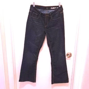 Jeans svasati curvy blu scuro New York & Company pantaloni vita bassa taglia 4 - Foto 1 di 6