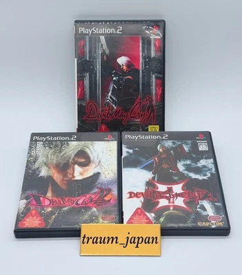 Lot 3 Devil May Cry 1 2 3 set PS2 Sony Playstation 2 Japanese Version Tested - Image 1 of 3