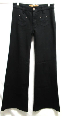 Pantalones de mezclilla para mujer Dittos Y2K talla 28 negros súper acampanados con fondo de campana Foto 1 de 4